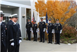 Police officers with flags