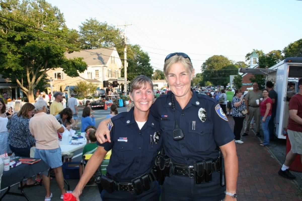 Police officers having fun