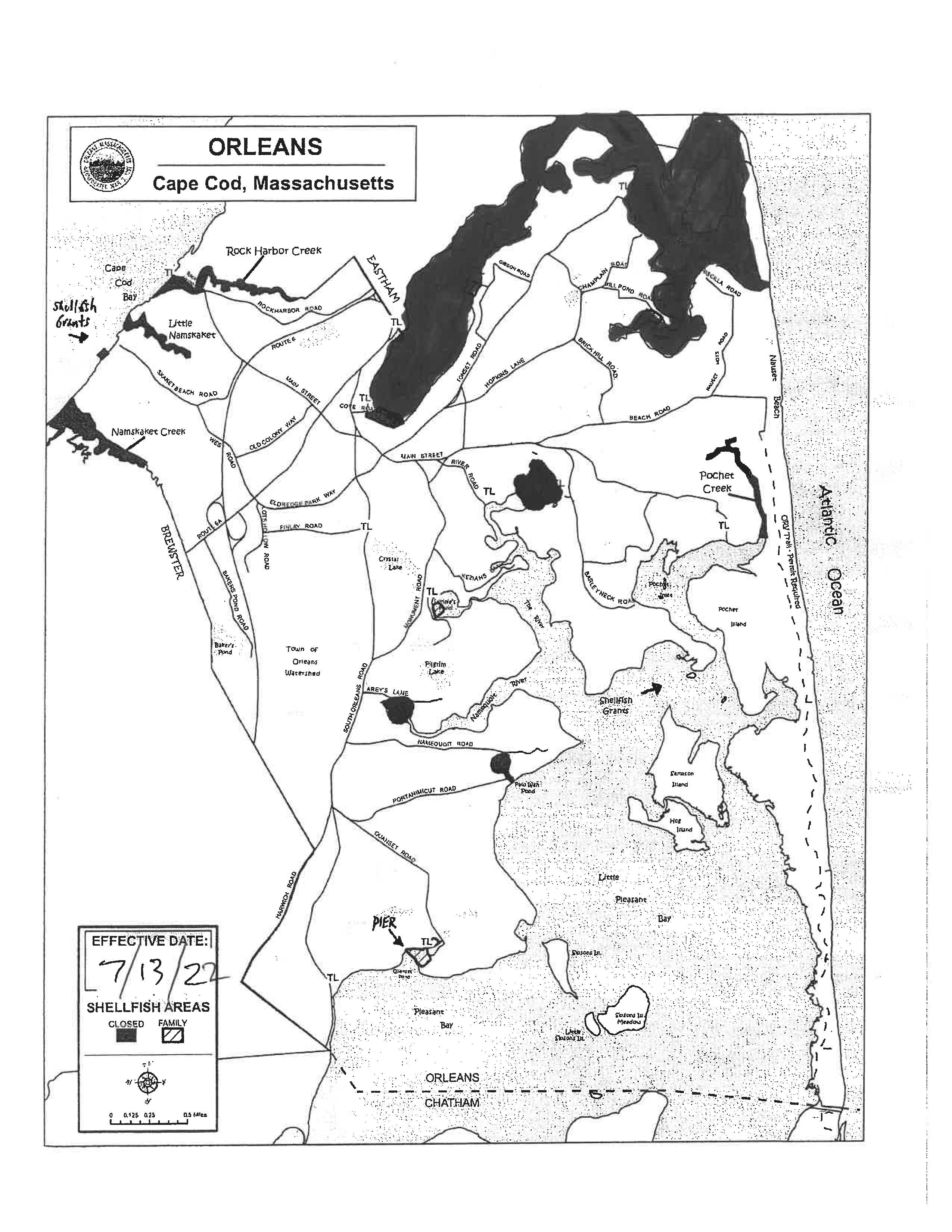 shellfish open closed July 13 2022